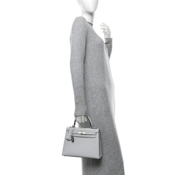 HERMES Epsom Kelly Sellier 25 Gris Platine