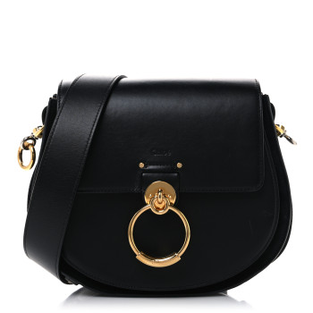 CHLOE Calfskin Suede Large Tess Bag Black