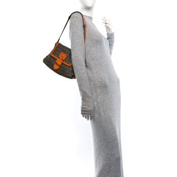 FENDI Zucchino Shoulder Bag Brown