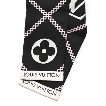 LOUIS VUITTON Silk Monogram Croisillon Bandeau Black