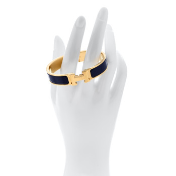 HERMES Narrow Enamel Clic Clac H Bracelet PM Iris