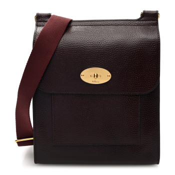MULBERRY Natural Grain Calfskin New Antony Messenger Crossbody Oxblood