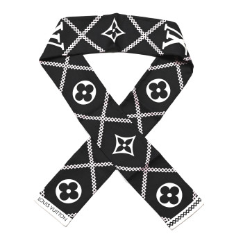 LOUIS VUITTON Silk Monogram Croisillon Bandeau Black