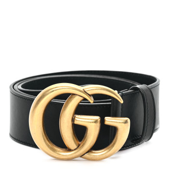 GUCCI Calfskin Double G 40mm Belt 85 34 Black