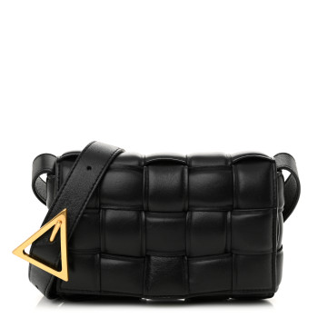 BOTTEGA VENETA Nappa Maxi Intreccio Small Padded Cassette Crossbody Bag Black