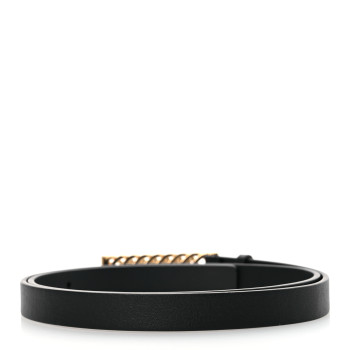 CHANEL Calfskin Crystal Chain Logo Belt 85 34 Black