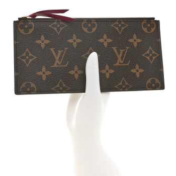 LOUIS VUITTON Monogram Felicie Chain Wallet Zippered Insert Fuchsia