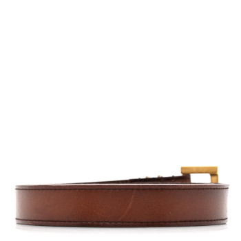 SAINT LAURENT Vegetable Tanned Cassandre Belt 80 32 Dark Brown Chocolate