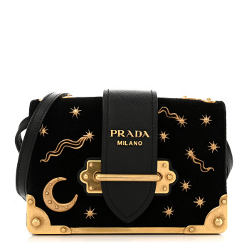 PRADA Velvet Cahier Astrology Bag Black