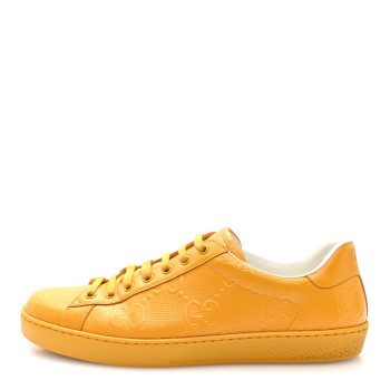GUCCI Calfskin GG Tennis Embossed Mens Ace Sneakers 39 Crop