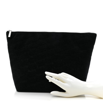 BALENCIAGA Sponge Fabric BB Monogram Medium Jumbo Pouch Black