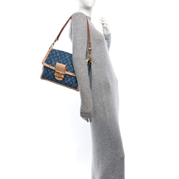 LOUIS VUITTON Denim Monogram Dauphine Soft GM Blue LOUIS VUITTON Denim Monogram Dauphine Soft GM Blue