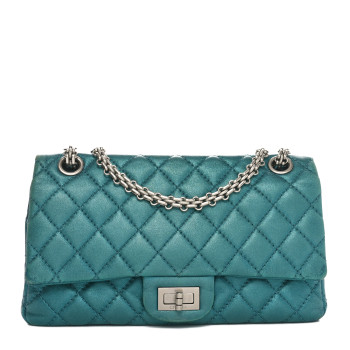 CHANEL Metallic Calfskin 2.55 Reissue 225 Flap Turquoise