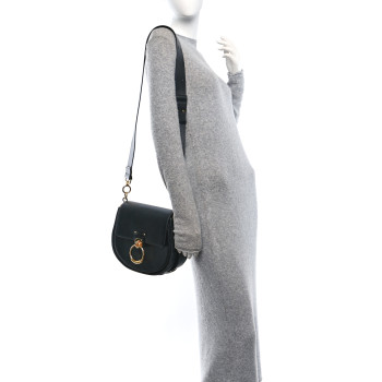 CHLOE Calfskin Suede Large Tess Bag Black