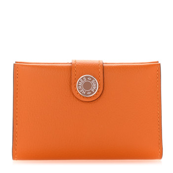 HERMES Evercolor Verso R.M.S Card Holder Abricot Gold