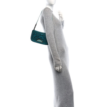 CHRISTIAN DIOR Snakeskin Malice Shoulder Bag Blue