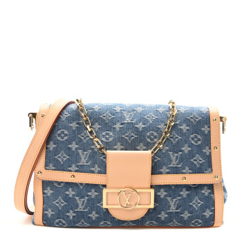 LOUIS VUITTON Denim Monogram Dauphine Soft GM Blue LOUIS VUITTON Denim Monogram Dauphine Soft GM Blue