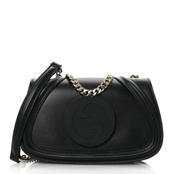 GUCCI Calfskin Blondie Small Shoulder Bag Black