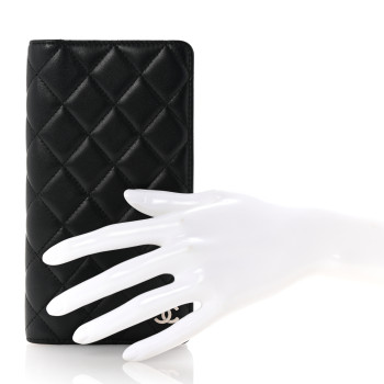 CHANEL Lambskin Quilted Medium Agenda Cover Black