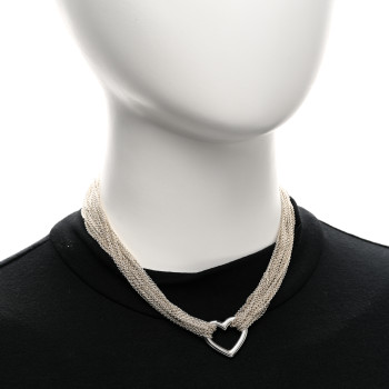TIFFANY Sterling Silver Heart Multi Chain Toggle Necklace