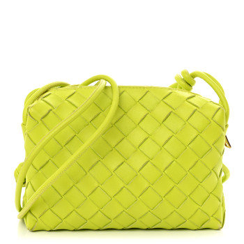 BOTTEGA VENETA Nappa Intrecciato Mini Loop Camera Bag Acid Kiwi