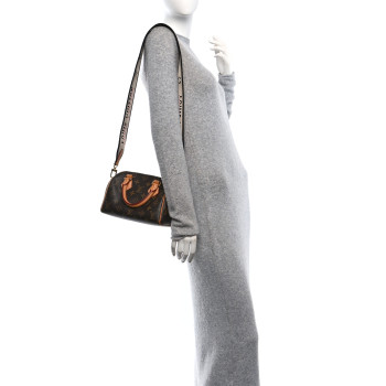 LOUIS VUITTON Monogram Speedy Bandouliere 20 Black