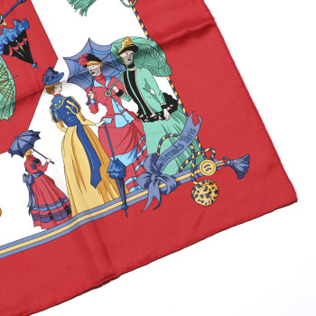 HERMES Silk Umbrelles Et Parapluies Scarf 90