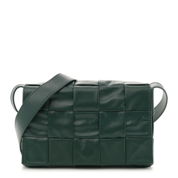 BOTTEGA VENETA Paper Calfskin Maxi Intreccio Small Cassette Crossbody Bag Raintree