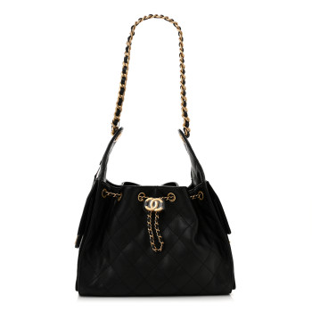 CHANEL Caviar Quilted Small Chanel 25 Handbag Black