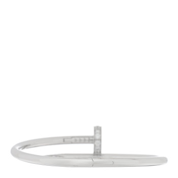 CARTIER 18K White Gold Diamond Juste Un Clou Bracelet 15