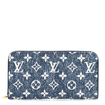 LOUIS VUITTON Denim Monogram Jacquard Zippy Wallet Blue