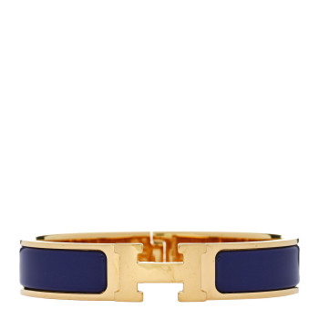 HERMES Narrow Enamel Clic Clac H Bracelet PM Iris