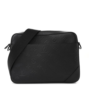 LOUIS VUITTON Calfskin Monogram Shadow Trio Messenger Black