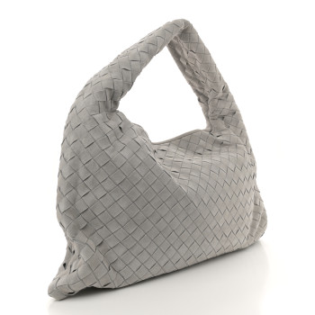 BOTTEGA VENETA Suede Intrecciato Small Hop Sterling
