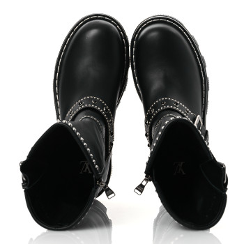 LOUIS VUITTON Calfskin Studded Mens Checker Mid Boot 8
