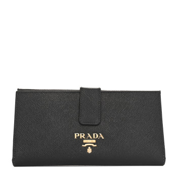 PRADA Saffiano Metal Large Wallet Black