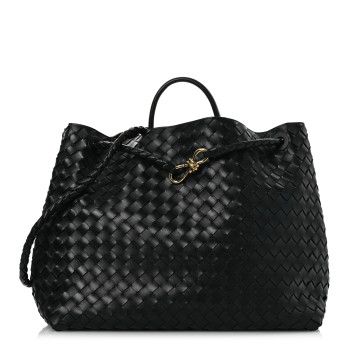 BOTTEGA VENETA Nappa Intrecciato Large Andiamo Shoulder Bag Black
