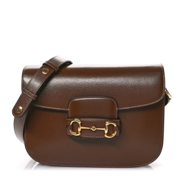 GUCCI Azalea Calfskin Horsebit 1955 Shoulder Bag Brown Sugar