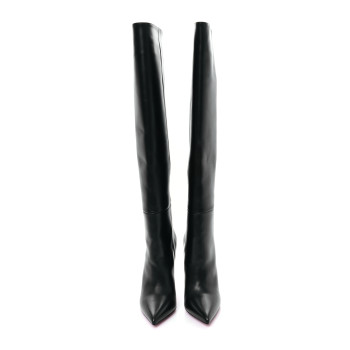 CHRISTIAN LOUBOUTIN Calfskin Astrilarge Botta 100 Knee High Boots 38 Black