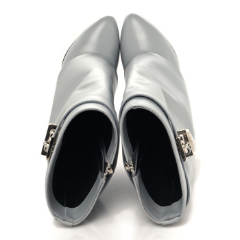 GIVENCHY Calfskin Shark Lock Ankle Boots 36 Light Grey