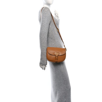 CHRISTIAN DIOR Box Calfskin Medium Bobby Flap Camel