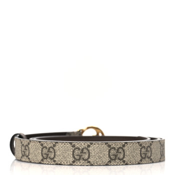 GUCCI GG Supreme Monogram Textured Dollar Calfskin Blondie 30mm Belt 80 32 Beige Ebony New Acero
