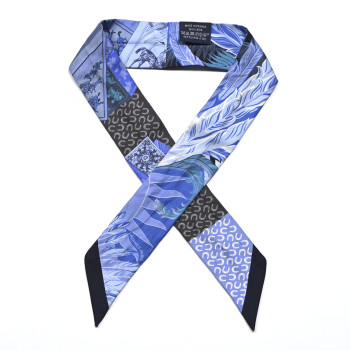 HERMES Silk Cheval Phoenix Twilly Marine Ciel Cobalt
