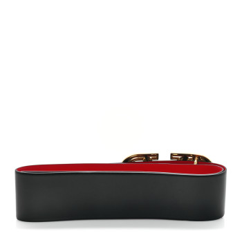 VALENTINO GARAVANI Glossy Calfskin VLogo Reversible 40mm Belt 90 36 Black Rouge Pur