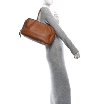 MIU MIU Soft Calf Softy Large Beau Top Handle Bag Cognac