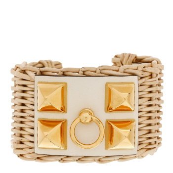 HERMES Wicker Swift Medor Picnic Cuff Bracelet T2 Nata