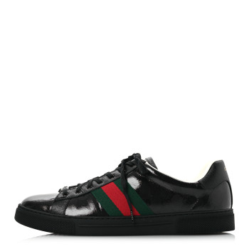 GUCCI Crystal GG Monogram Web Mens New Ace Sneakers 12 Black