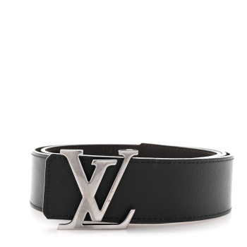 LOUIS VUITTON Calfskin 40mm LV Initiales Reversible Belt 90 36 Black Dark Brown