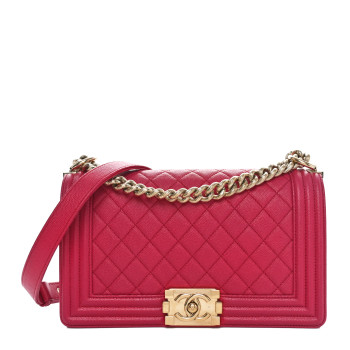 CHANEL Caviar Quilted Medium Boy Flap Dark Pink