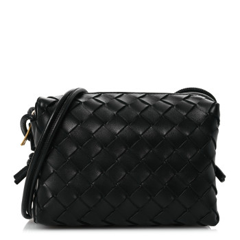 BOTTEGA VENETA Nappa Intrecciato Mini Loop Camera Bag Black